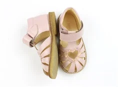 Angulus pale rose glitter sandal med hjerte